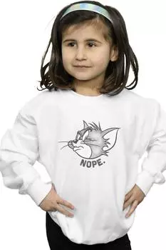 Толстовка с изображением лица «Нет» Tom & Jerry, белый