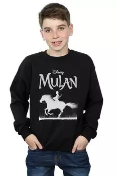 Толстовка с изображением лошади Мулан из фильма Моно Disney, черный