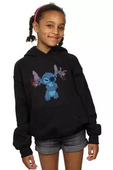 Толстовка с изображением маленьких дьяволов Лило и Стич Disney, черный