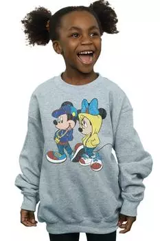 Толстовка с изображением Микки и Минни Маус Disney, серый