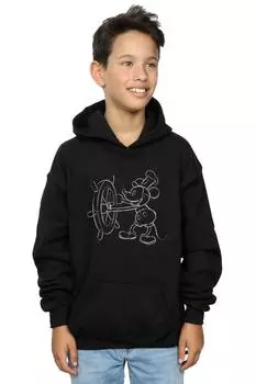 Толстовка с изображением парохода с Микки Маусом Disney, черный