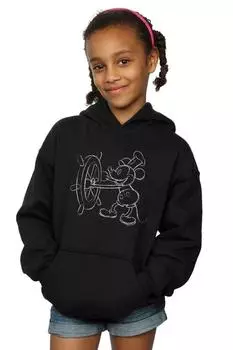 Толстовка с изображением парохода с Микки Маусом Disney, черный