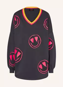 Толстовка с изображением счастливого лица и драгоценными камнями Miss Goodlife, мультиколор