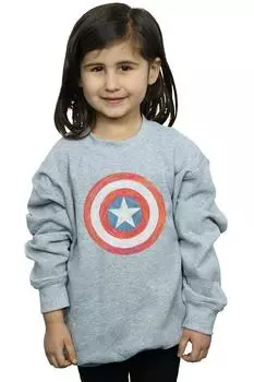 Толстовка с изображением щита Капитана Америки Marvel, серый