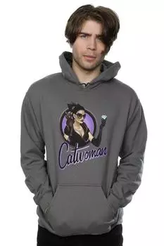 Толстовка с изображением женщины-кошки DC Bombshells DC Comics, серый