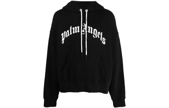 Толстовка с изогнутым логотипом Palm Angels, черный