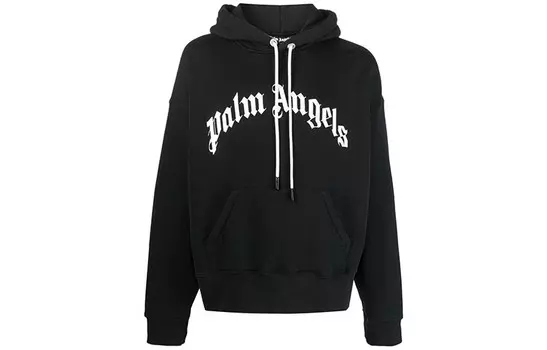 Толстовка с изогнутым логотипом Palm Angels, черный