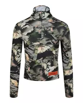 Толстовка с камуфляжным принтом Dry Fit и полумолнией до половины Heron Preston, цвет Green Multi