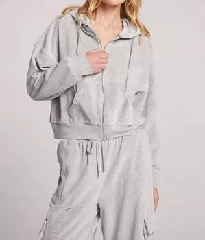 Толстовка с капюшоном Abilinee на молнии светло-серого цвета Chaser