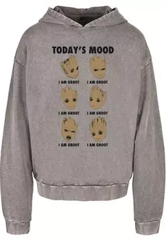 Толстовка с капюшоном ABSOLUTE CULT Sweatshirt Guardians Of The Galaxy Vol 2 - Groot Todays Mood, пятнистый серый