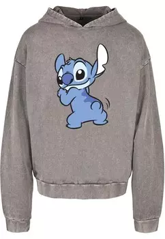 Толстовка с капюшоном ABSOLUTE CULT Sweatshirt Lilo And Stitch - Stitch Backside Breast, пятнистый серый
