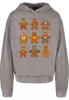Толстовка с капюшоном ABSOLUTE CULT Sweatshirt Marvel Universe - Christmas Gingerbread Avengers, графитовый