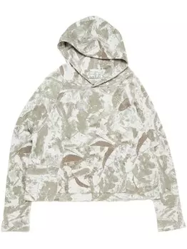 Толстовка с капюшоном Acne Studios с камуфляжным принтом, серый