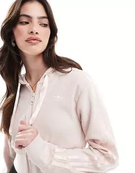 Толстовка с капюшоном adidas Originals из флиса на молнии светло-розового цвета (часть комплекта)