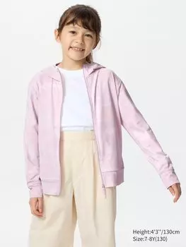 Толстовка с капюшоном airism на молнии с принтом Uniqlo, цвет 11 розовый