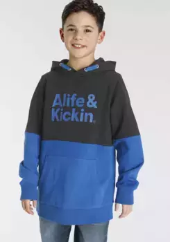 Толстовка с капюшоном Alife & Kickin "Colorblocking", двухцветная, НОВЫЙ БРЕНД!, синий