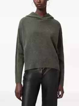 Толстовка с капюшоном AllSaints, зеленый