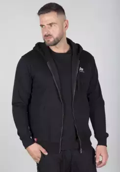 Толстовка с капюшоном Alpha Industries "Basic Zip Hoody SL", черный