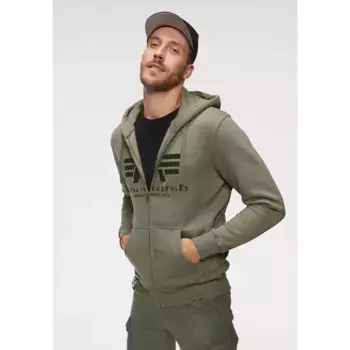 Толстовка с капюшоном Alpha Industries "BASIC ZIP HOODY", зеленый