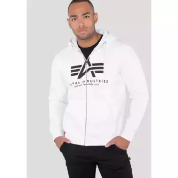 Толстовка с капюшоном Alpha Industries "BASIC ZIP HOODY", белый