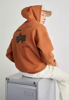 Толстовка с капюшоном Alpha Industries, коричневый