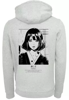 Толстовка с капюшоном ANIME BEAUTY GIRL F4NT4STIC, серый