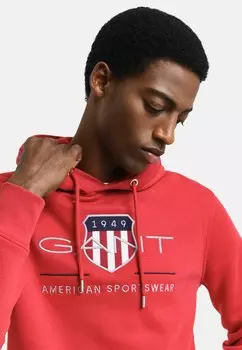 Толстовка с капюшоном ARCHIVE SHIELD GANT, красный