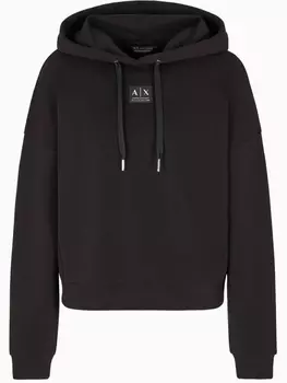 Толстовка с капюшоном Armani Exchange с аппликацией, черный