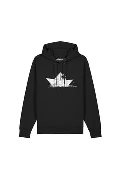 Толстовка с капюшоном ASTRONAUT IN PAPER BOAT watapparel, черный