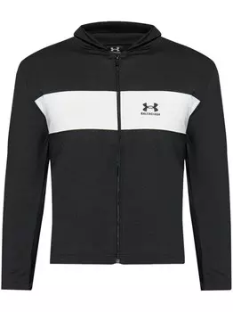 Толстовка с капюшоном Balenciaga x Under Armour с вышитым логотипом, черный