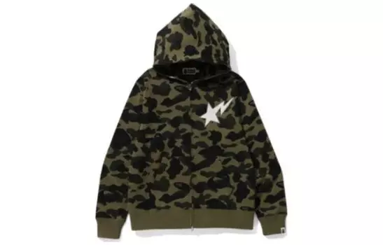 Толстовка с капюшоном BAPE 1st Camo Full Zip FW23 A Bathing Ape, коричневый
