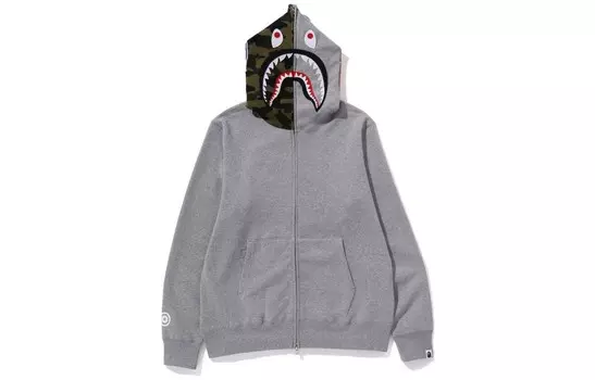 Толстовка с капюшоном BAPE Shark Full-Zip FW23 A Bathing Ape, серый