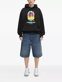 Толстовка с капюшоном BATHING APE Ape Head A Bathing Ape, черный