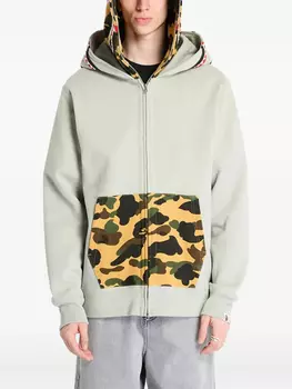 Толстовка с капюшоном BATHING APE с камуфляжным принтом и принтом акулы A Bathing Ape, зеленый