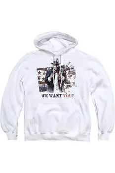 Толстовка с капюшоном Batman Arkham City We Want You для взрослых Gildan, белый