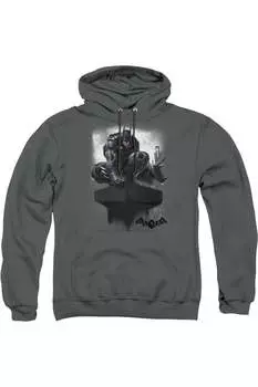 Толстовка с капюшоном Batman Arkham Knight для взрослых Gildan, цвет charcoal