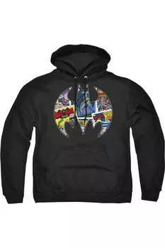 Толстовка с капюшоном Batman Comic Bat Adult Pull Over Hoodie / Толстовка с капюшоном Gildan, черный