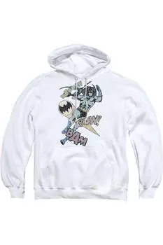 Толстовка с капюшоном Batman Halftone Swing для взрослых Gildan, белый