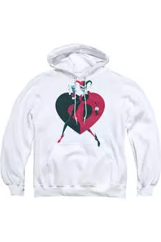 Толстовка с капюшоном Batman Harely Heart для взрослых Gildan, белый