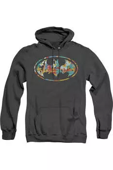Толстовка с капюшоном Batman Hawaiian Bat Adult Heather Hoodie / Толстовка с капюшоном Gildan, черный