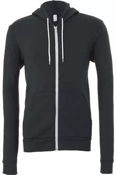 Толстовка с капюшоном BELLA + CANVAS из флисовой губки с застежкой-молнией, темно-серый