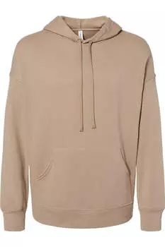 Толстовка с капюшоном BELLA + CANVAS из флисовой губки с заниженной линией плеч, цвет tan