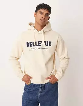 Толстовка с капюшоном «Bellevue» классического кроя кремового цвета Mango