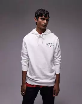 Толстовка с капюшоном белого цвета Tommy Hilfiger
