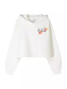 Толстовка с капюшоном Bershka Sweatshirt, экрю