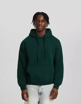 Толстовка с капюшоном Bershka, зеленый