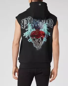 Толстовка с капюшоном без рукавов Love Tattoo Philipp Plein, черный