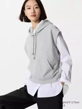 Толстовка с капюшоном без рукавов Uniqlo, цвет 03 серый