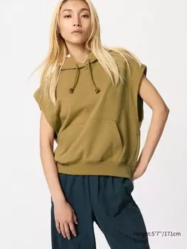 Толстовка с капюшоном без рукавов Uniqlo, цвет 33 хаки