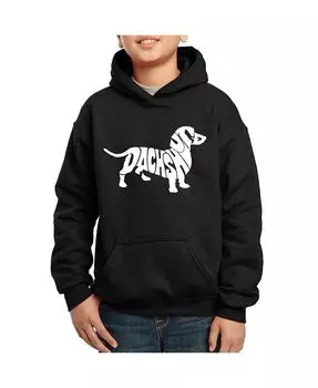 Толстовка с капюшоном Big Boy's Word Art - Такса LA Pop Art, черный
